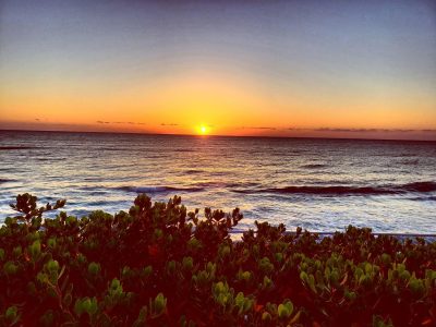 alt text = "lantana beach florida sunset on the atlantic ocean"