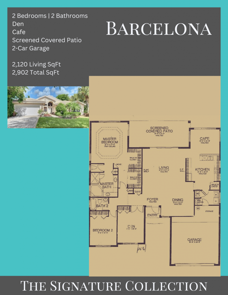 alt= Barcelona floor plan in Valencia Isles with 2,120 living square feet."