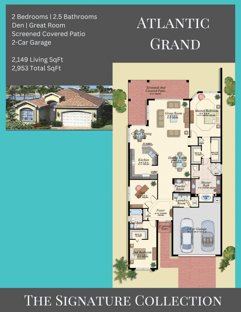 alt= "Atlantic Grand floor plan in Valencia Reserve with a den and great room."